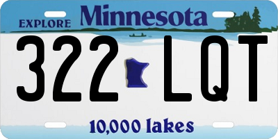 MN license plate 322LQT