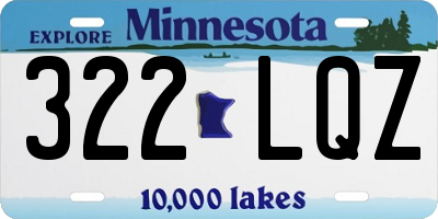 MN license plate 322LQZ