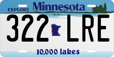 MN license plate 322LRE