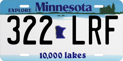 MN license plate 322LRF