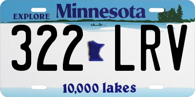 MN license plate 322LRV