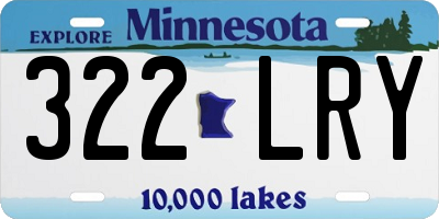 MN license plate 322LRY