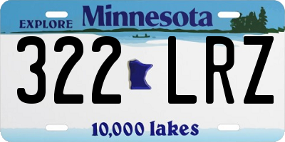 MN license plate 322LRZ