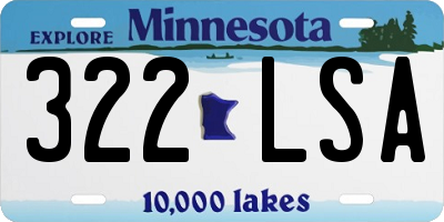 MN license plate 322LSA