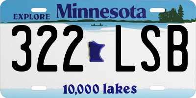 MN license plate 322LSB