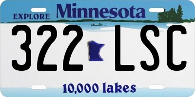 MN license plate 322LSC
