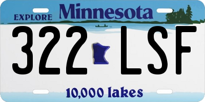 MN license plate 322LSF