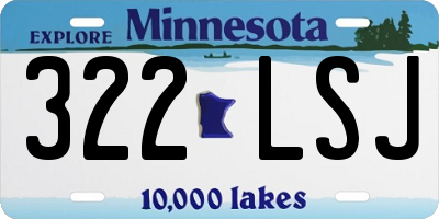MN license plate 322LSJ