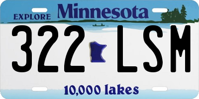 MN license plate 322LSM
