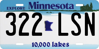 MN license plate 322LSN