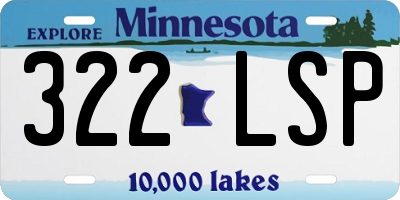 MN license plate 322LSP
