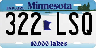 MN license plate 322LSQ