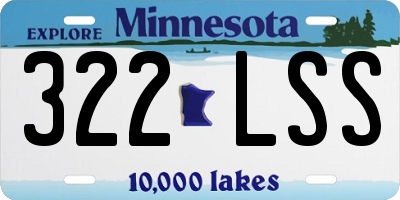MN license plate 322LSS