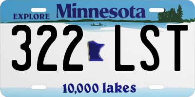 MN license plate 322LST