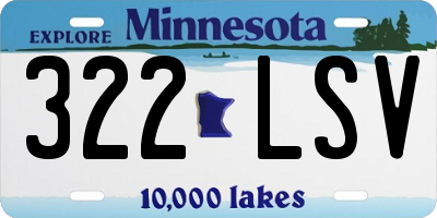 MN license plate 322LSV