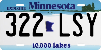MN license plate 322LSY