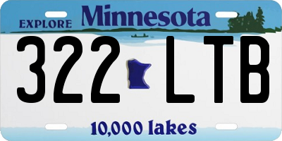 MN license plate 322LTB