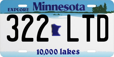 MN license plate 322LTD