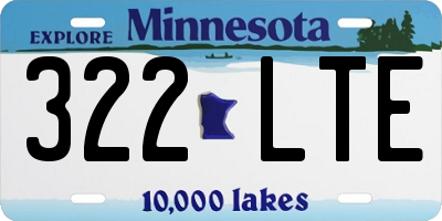 MN license plate 322LTE