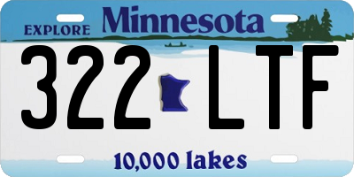 MN license plate 322LTF