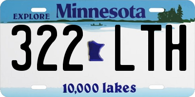 MN license plate 322LTH
