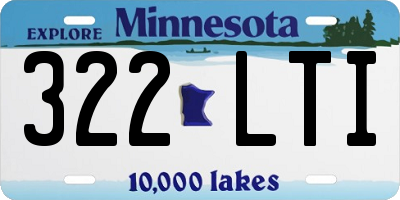 MN license plate 322LTI