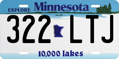 MN license plate 322LTJ