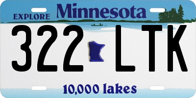 MN license plate 322LTK