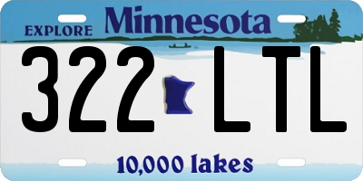 MN license plate 322LTL