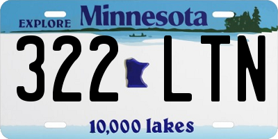MN license plate 322LTN