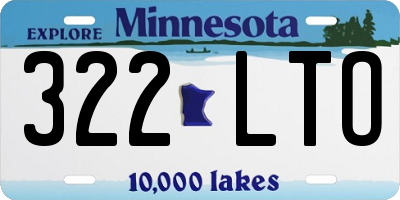 MN license plate 322LTO