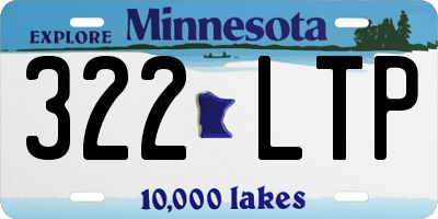 MN license plate 322LTP