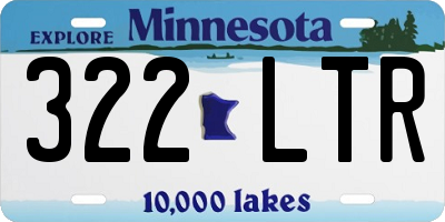 MN license plate 322LTR