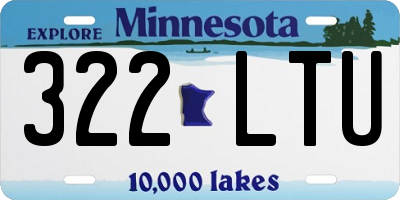MN license plate 322LTU