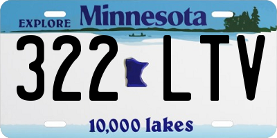 MN license plate 322LTV