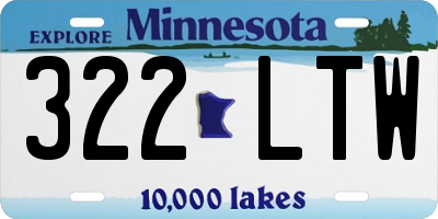 MN license plate 322LTW