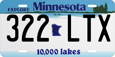 MN license plate 322LTX