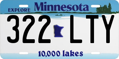 MN license plate 322LTY