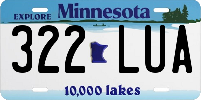 MN license plate 322LUA
