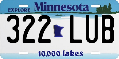 MN license plate 322LUB