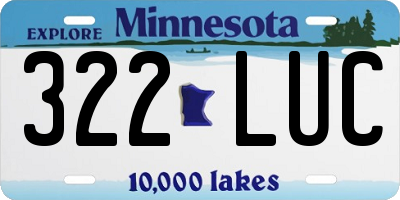 MN license plate 322LUC