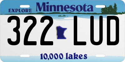 MN license plate 322LUD