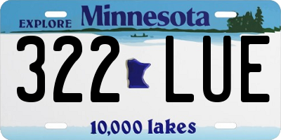 MN license plate 322LUE