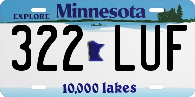 MN license plate 322LUF