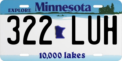 MN license plate 322LUH