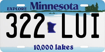 MN license plate 322LUI