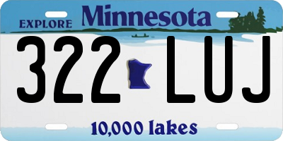 MN license plate 322LUJ