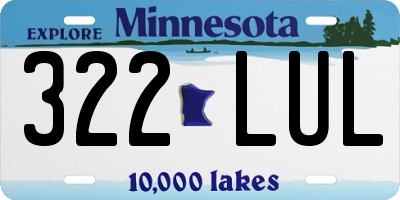 MN license plate 322LUL