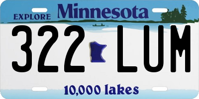 MN license plate 322LUM