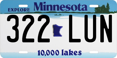 MN license plate 322LUN